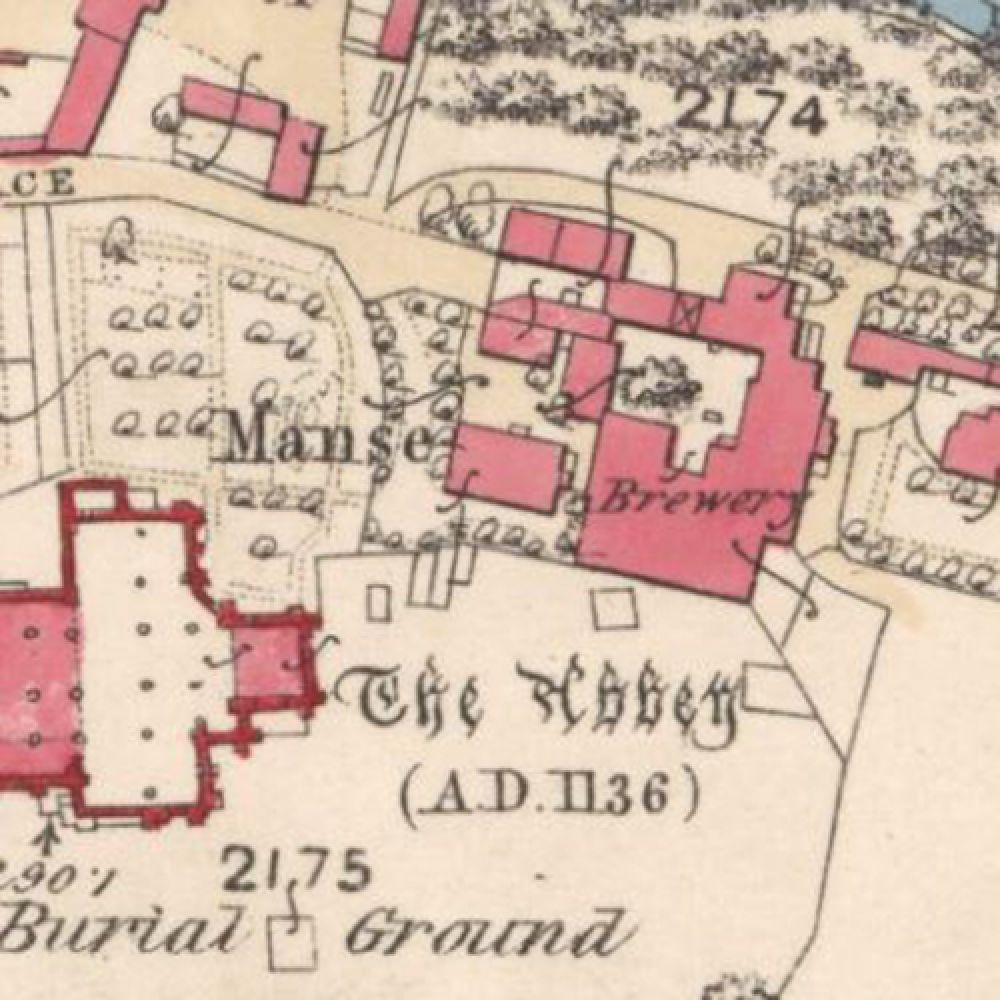 Map of 1859 showing the layout of the Abbey Brewery. &copy; National Library of Scotland, 2016