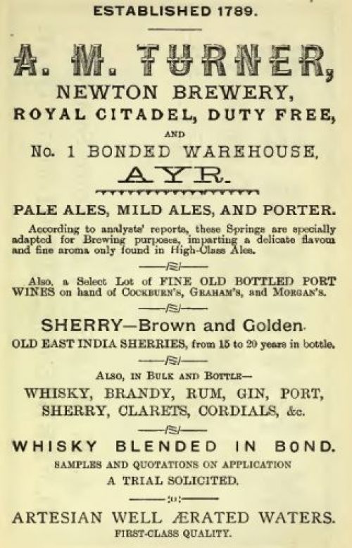 Advertisement for AM Turner