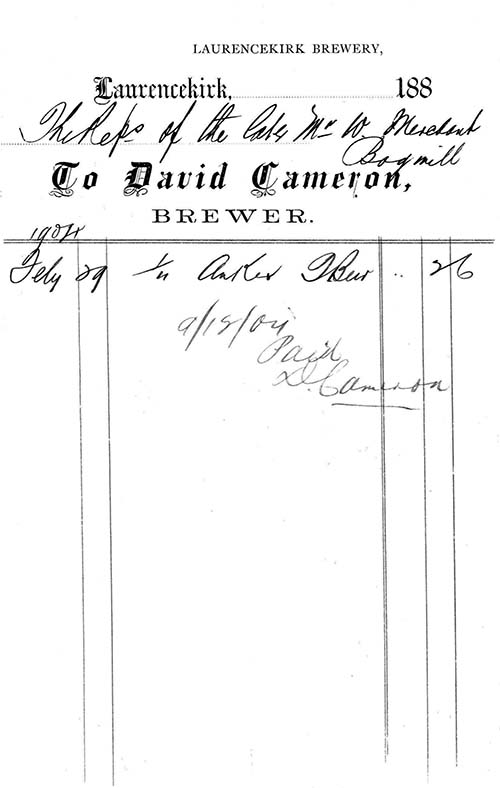 Invoice from David Cameron