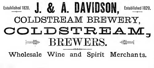Advertisement for J. & A. Davidson