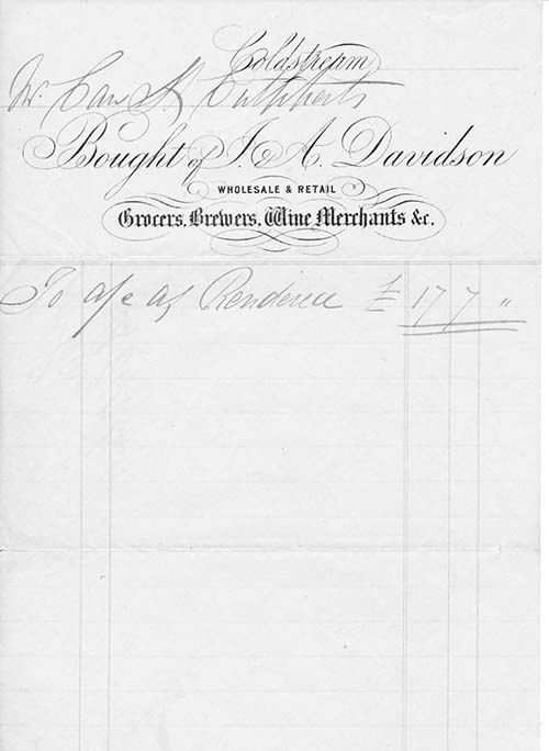 Invoice from J. & A. Davidson