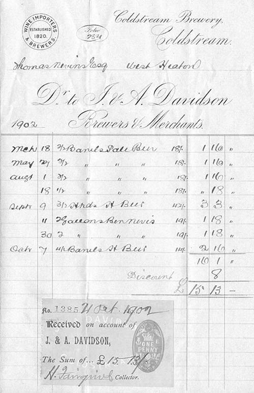 Invoice from J. & A. Davidson