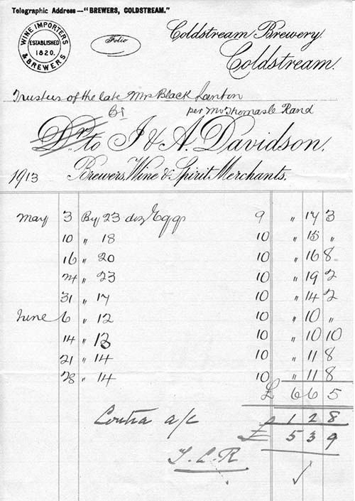 Invoice from J. & A. Davidson