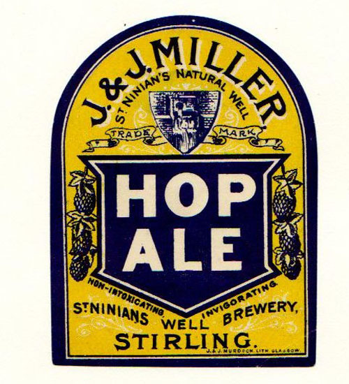 Label for J. & J. Miller's Hop Ale