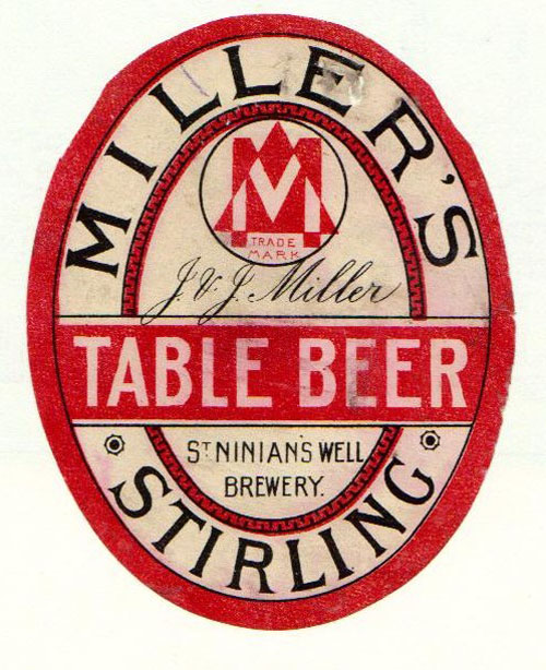 Label for J. & J. Miller's Table Beer