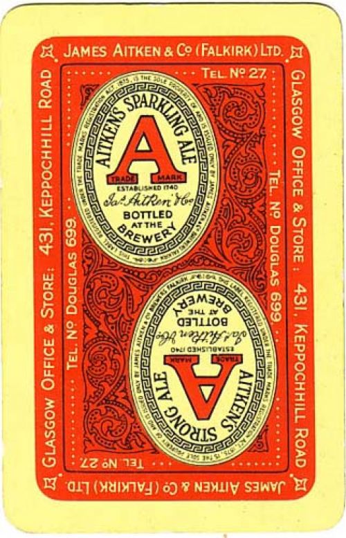 Playing card promoting James Aitken & Co (Falkirk) Ltd's Sparkling Ale