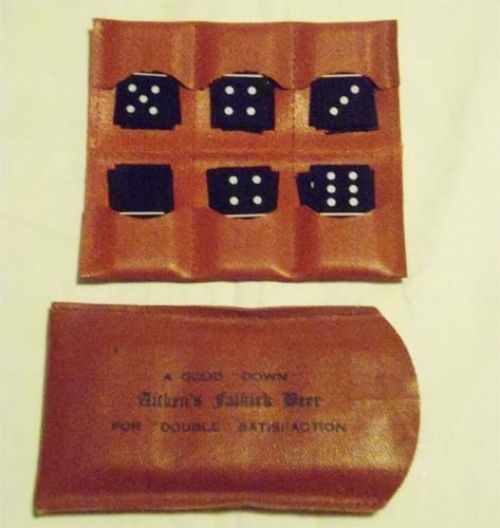 Dominoes set advertising James Aitken & Co (Falkirk) Ltd's Falkirk beer