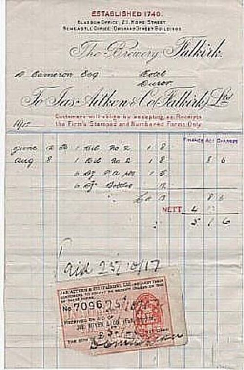Invoice from James Aitken & Co (Falkirk) Ltd