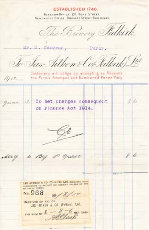 Invoice from James Aitken & Co (Falkirk) Ltd