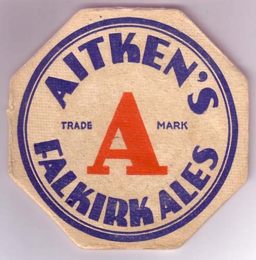 Beermat promoting James Aitken & Co (Falkirk) Ltd's Falkirk Ales