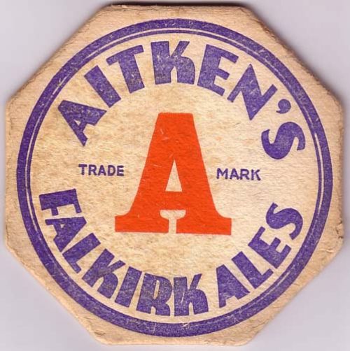 Beermat promoting James Aitken & Co (Falkirk) Ltd's Falkirk Ales