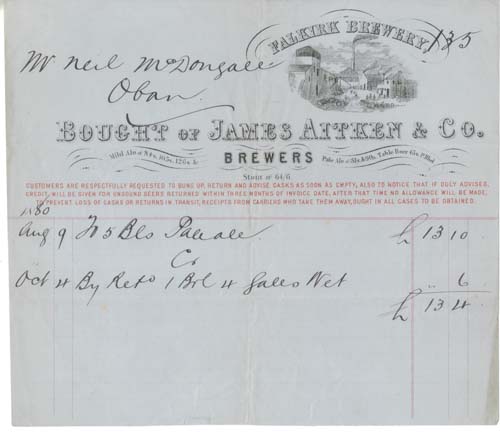 Invoice from James Aitken & Co