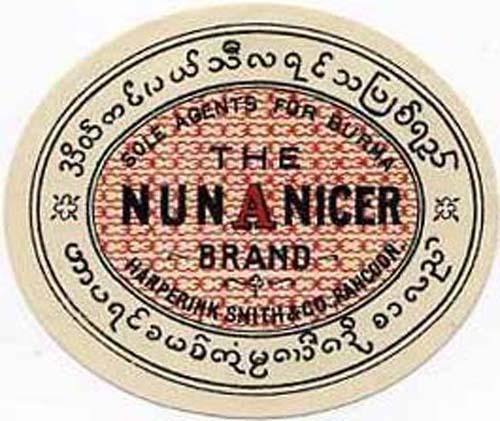 Label for James Aitken & Co's Nun Nicer brand