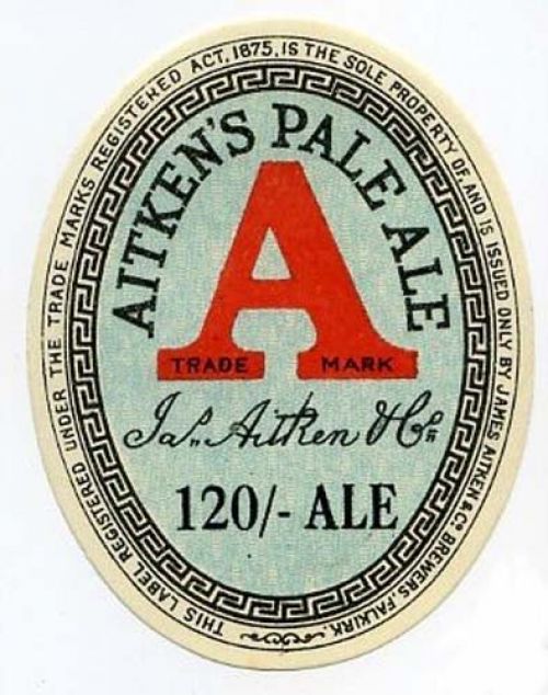 Label for James Aitken & Co's 120/- Pale Ale