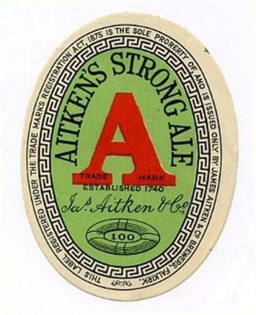 Label for James Aitken & Co's Strong Ale