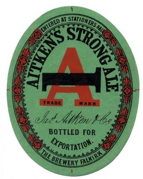 Label for James Aitken and Co's Strong Ale