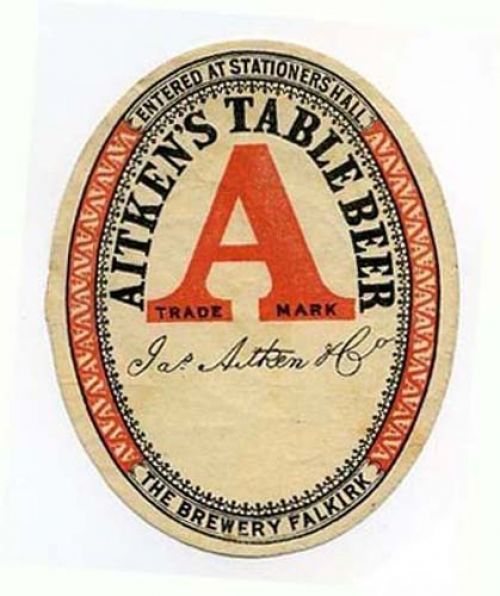 Label for James Aitken & Co's Table Beer