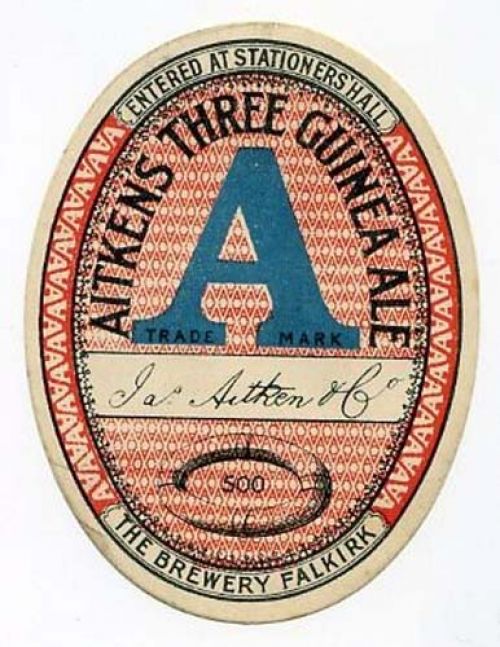 Label for James Aitken & Co's Three Guinea Ale