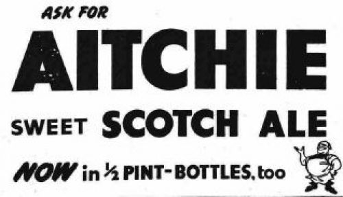 Advertisement promoting John Aitchison & Co Ltd's Sweet Scotch Ale