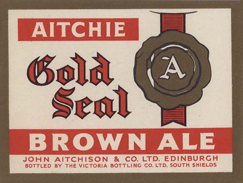 Label for John Aitchison & Co Ltd's Gold Seal Brown Ale