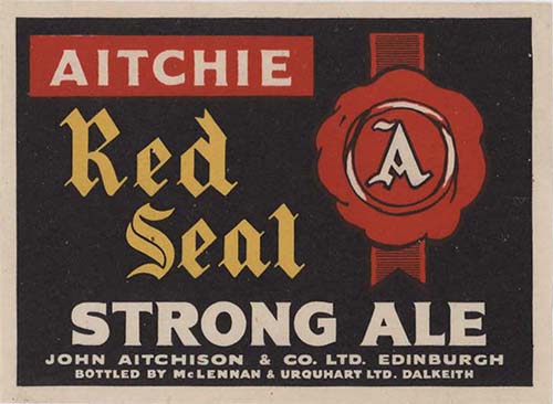 Label for John Aitchison & Co Ltd's Red Seal Strong Ale