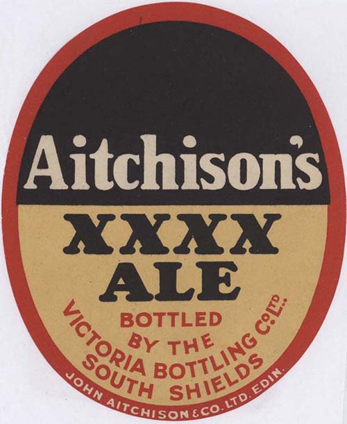 Label for John Aitchison & Co Ltd's XXXX Ale