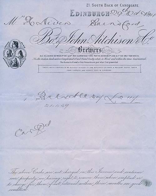 Invoice for John Aitchison & Co