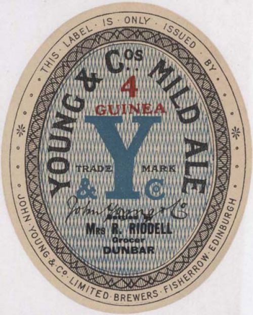 Label for John Young & Co Ltd's 4 Guinea Mild Ale