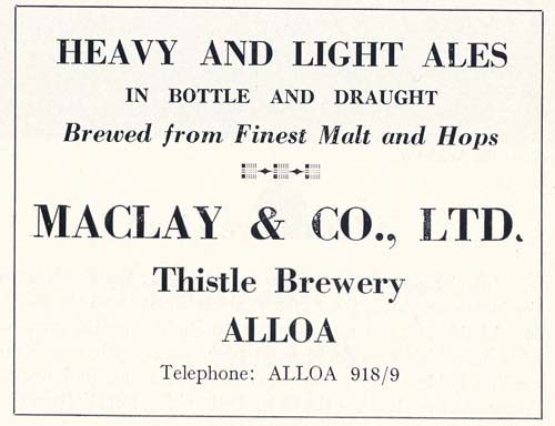 Advertisement for Maclay and Co Ltd's Heavy and Light Ales