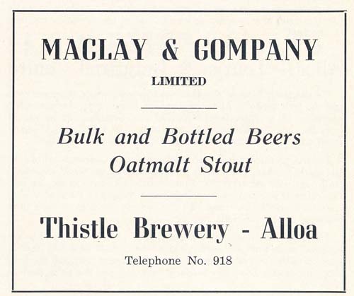 Advertisement for Maclay and Co Ltd's Beers and Oatmalt Stout