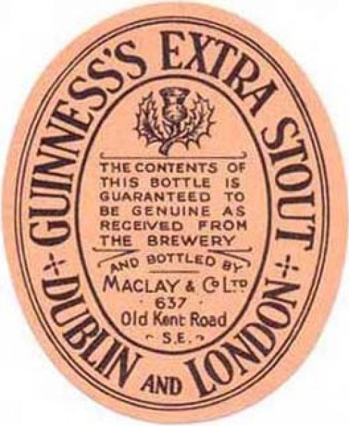 Label for Guinness bottled by Maclay & Co Ltd