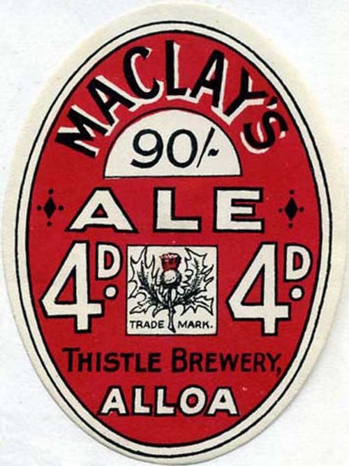 Label for Maclay & Co Ltd's 90/- Ale