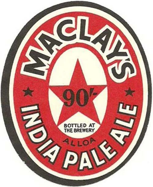 Label for Maclay & Co Ltd's 90/- India Pale Ale