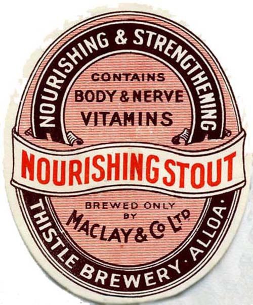 Label for Maclay & Co Ltd's Nourishing Stout