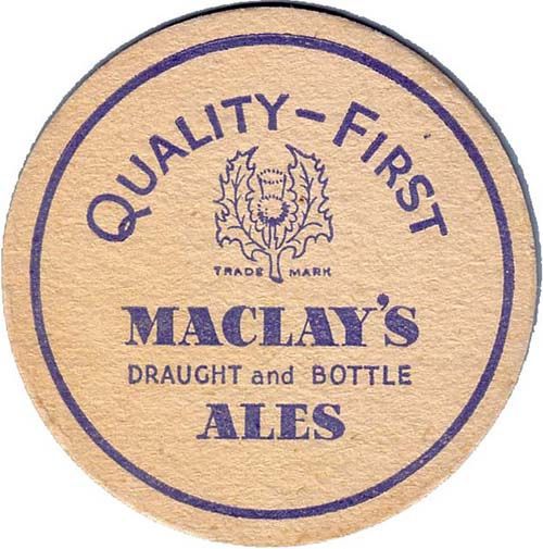 Beermat promoting Maclay's Ales