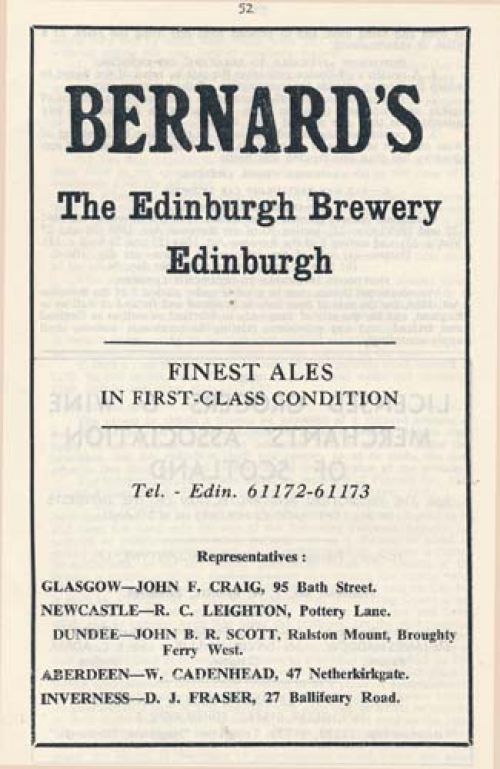 Advertisement for Thomas and James Bernard Ltd