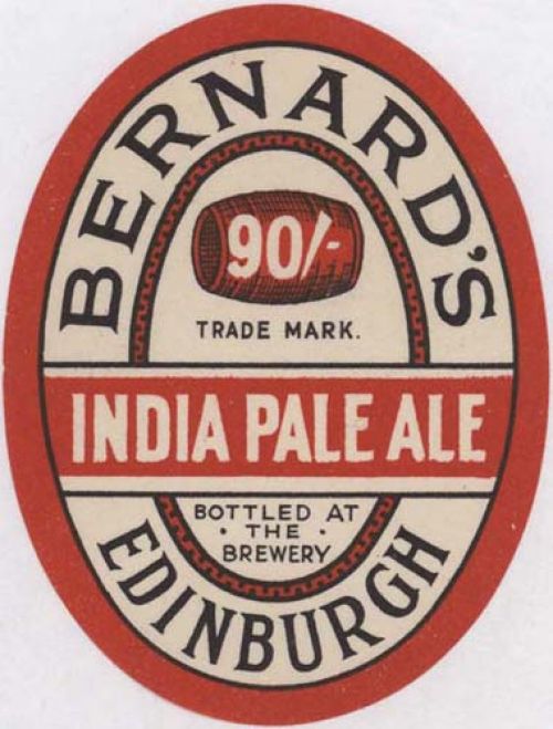 Label for Thomas and James Bernard Ltd's 90/- India Pale Ale