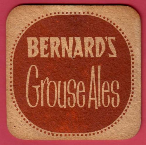 Beermat for Thomas and James Bernard Ltd's Grouse Ales