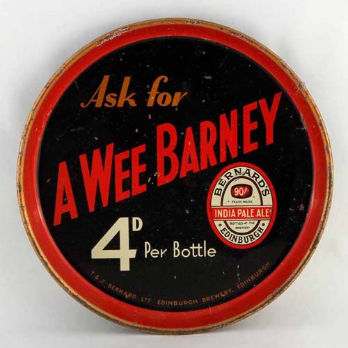 Tray advertising Thomas and James Bernard Ltd's Wee Barney