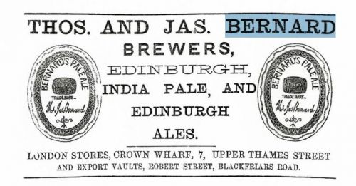 Advertisement for Thomas and James Bernard