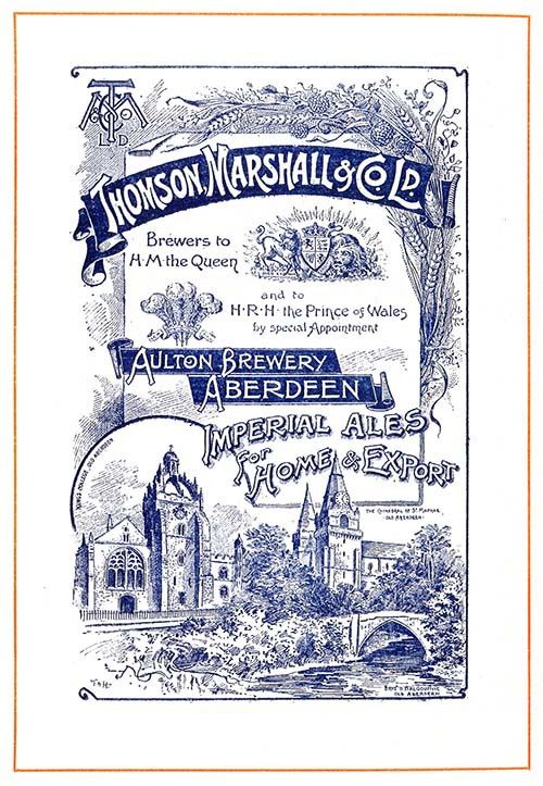 Advertisement for Thomson, Marshall & Co Ltd