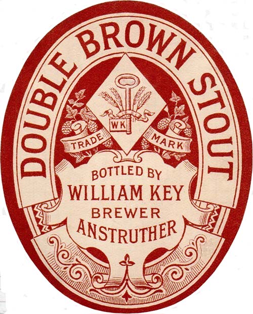 Label for William Key's Double Brown Stout