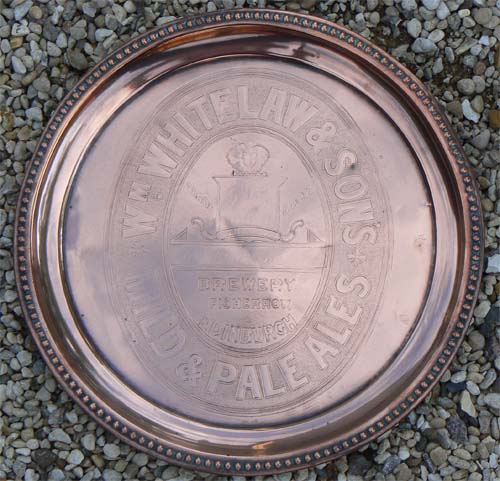 Tray advertising William Whitelaw & Son's Mild and Pale Ales